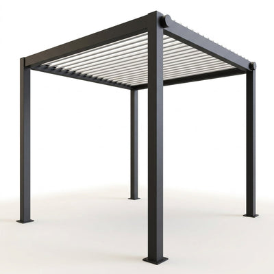 Steel Pergola Built to Last Outdoors, Powder Coated Frame, Open Slat Roof, Modern Design