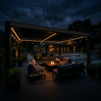 Motorized Louvered Pergola Built for All-Season Comfort, Adjustable Slats, Weather Protection, Outdoor Living